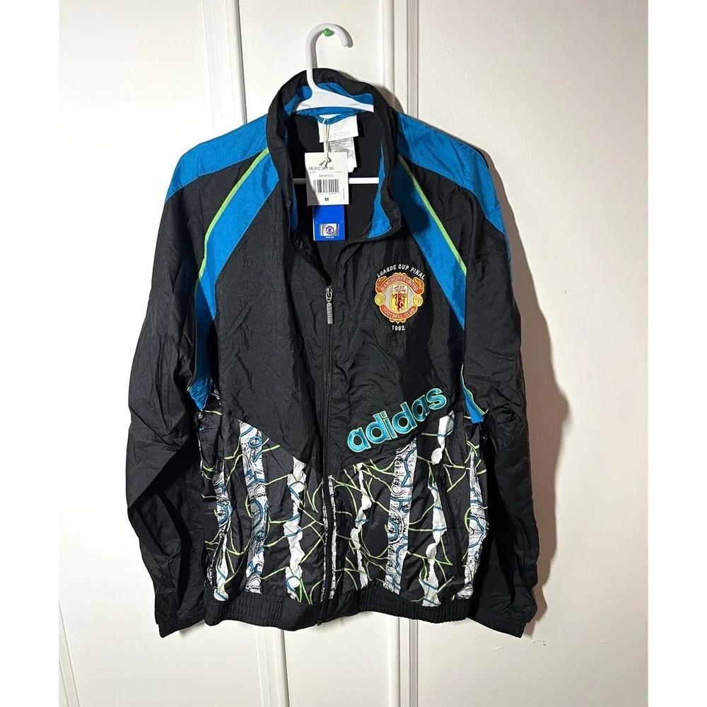 adidas Manchester United Woven Jacket 90 Mens M KD5815 1992 Retro NWT